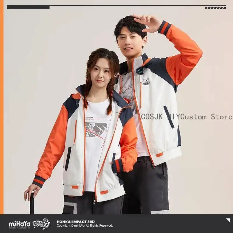 MiHoYo Game Kiana Coat Honkai Impact 3 Kiana Kaslana Cosplay Woven Jacket Clothing Traveler Reset Version Couple's Sportswear