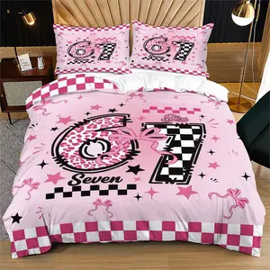 Digital 67 Bedding Set (includes 1 Fitted Sheet & 1 or 2 Pillowcases), Bow Design, Perfect for Teenage Bedroom Decor, Ideal Gift