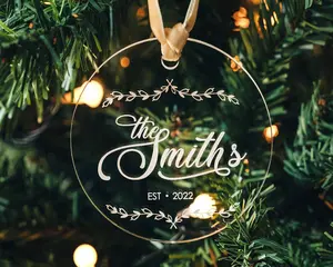 Personalized New Home Gift, Custom Acrylic Ornament, Christmas Home Decor, Christmas Gift for Mom, Holiday Gifts for Newlywed