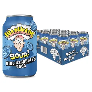 Warheads Sour Fruity Soda, Cocktail Mixer, 12oz Cans (Blue Raspberry), exotic beverages, exotics on 4th, exotic snacks, international