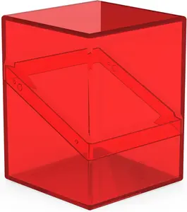 Ultimate Guard Boulder 100+ Clear, Deck Case for 100 Double-Sleeved TCG Cards, Ruby, Secure & Durable Storage for Trading Card Games, Transparent
