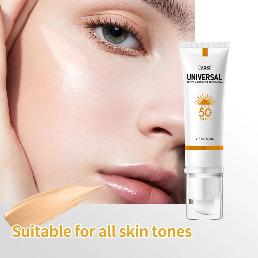 VGO SPF50+ Facial Sunscreen Cream, Daily Outdoor Sun Protection Lotion, Skin Soothing Anti Sunburn Sun Block For Face Daily Skincare Squeeze Type Original Sun Care Gel