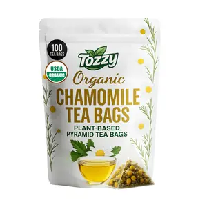 Organic Chamomile Tea, Menstrual Cycle Support - 100 Count | Plant-Based Pyramid Tea Bags