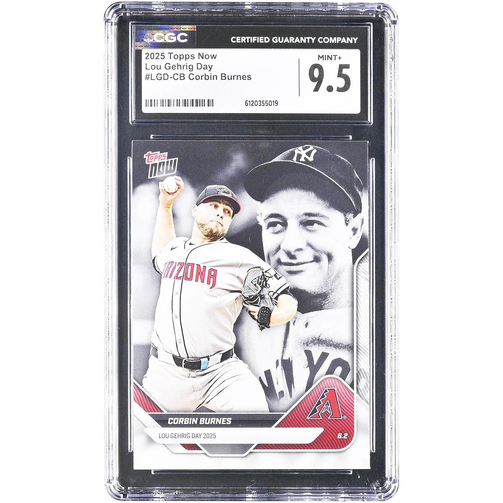 Corbin Burnes Arizona Diamondbacks 2025 Topps Now Lou Gehrig Day #LGD-CB CGC Authenticated 9.5 Card