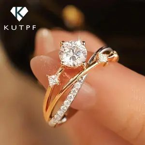 1Carat Real Moissanite Diamond Engagement rings With Certificate S925 Silver Shooting Star Wedding Ring for Women Fine Jewelry