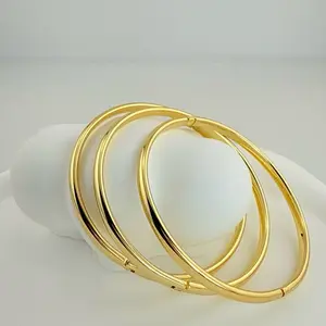 3-Piece Bangles Set 7.5 Inches 4 mm Wide Open Bangle Bracelets for Women Fashion Jewelry