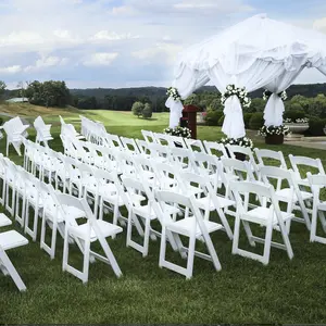 White Resin Folding Chair with Cushion & Backrest,700LB Weight Capacity Event Chair,Indoor/Outdoor Lightweight Foldable Chair for Meeting Room/Party/Hotel/Garden