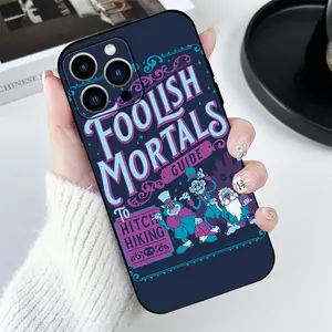 Halloween Haunted Mansion iPhone Case | Cartoon Design, Black TPU Material, Lens Protection - Compatible with 11/12/13/14/15/16 Pro 17 17Air Max/Plus Series