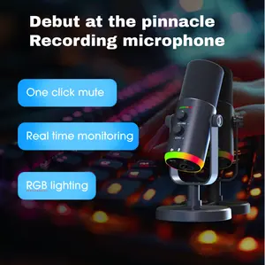 Wired Yu7 Dynamic Microphone - XLR/USB Multi-Device Compatibility, Mute Gain Knob, RGB Lighting, Manufacturer Warranty, for PC Podcasting & Live Streaming, Smartphone Support