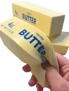 Butter Squishy Toy - 4oz Butter Stick Shaped Soft Squeeze Toy, Slow Rising Fidget Toy for Stress Relief, Sensory Play, Desk Toy & Gift for Kids 3+ Adults