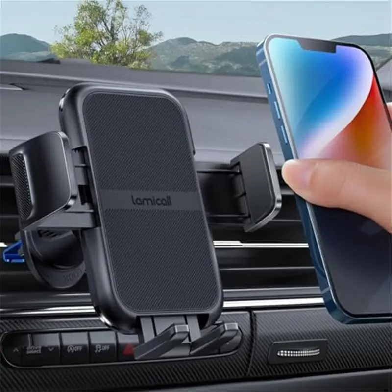 Wider Clamp & Metal Hook Car Phone Holder Vent [Thick Cases Friendly] Phone Holders for Your Car Mount Gfts Automobile Hands Free Accessories for Women Men for iPhone 16 15 14 13 Pro Max