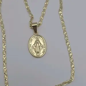 Virgen de la Medalla Milagrosa VIRGIN MARY beautiful necklace religious style necklace 18"inches shorter