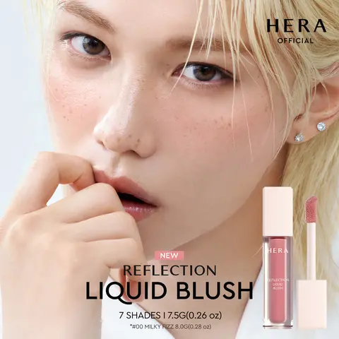 HERA Reflection Liquid Blush – Dewy Serum-Feel Liquid Blush, Hydrating Glow & Natural Flush, Buildable