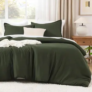 Dark Olive Green Comforter King, 3 Comforter, Fluffy (104x90In Comforter  2 Pillowcases)