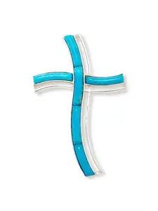 Mine Finds by Jay King Peruvian Turquoise Inlay Cross Pendant