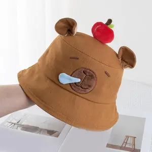 2025 New Spring Men Women Bucket Hat Creative Capybara Pattern Sun Protective Caps for Outdoor Daily Travel Photography Headwear