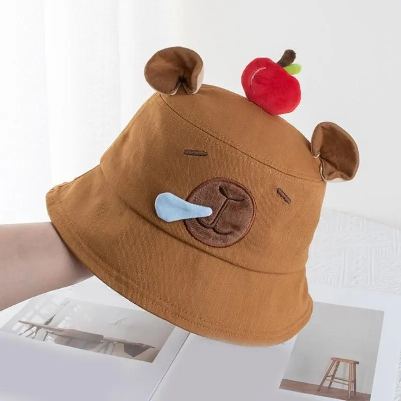2025 New Spring Men Women Bucket Hat Creative Capybara Pattern Sun Protective Caps for Outdoor Daily Travel Photography Headwear
