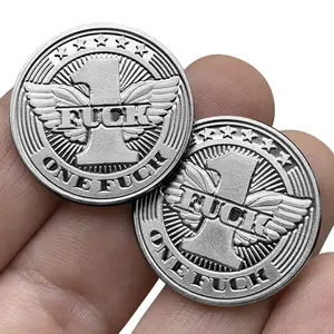 ZFG Inc. One Fuck "Flying Fuck" Coin - 10-Pack - 10 Shiny Nickel-Silver Tokens - 1.073 Inch Diameter - 14 Gauge Depth - 100% Made in the USA