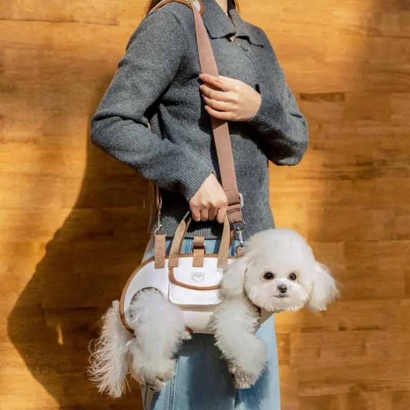 Dog Backpack Leash Outdoor Portable Breathable – Multi-Function Hands-Free Carrier, Side-Crossbody & Towing Air Mesh Design for Pets