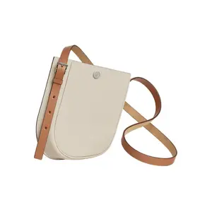 Pre-owned HERMÈS leather Crossbody Bags Perspective Cavaliere 21 Silver Buckle Togo Mixed with Hunter Calf Crossbody Shoulder Bag