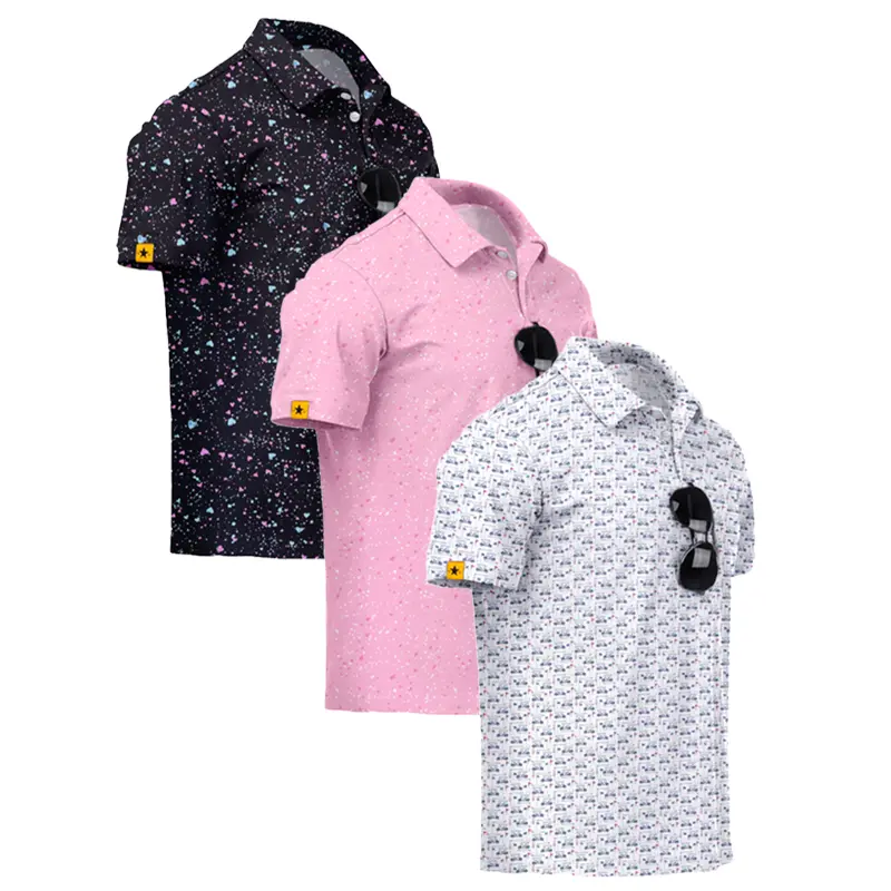 White-base golf car flag + pink base splatter + black base splatter