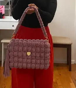 Artesana Mauve Bubble Crochet Bag