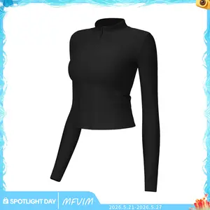 MFVIM Women's Full Zip Lightweight Sports Jacket with Thumb Holes Athletic Techwear