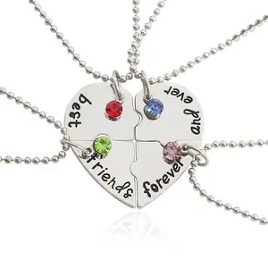 BFF 3-4 Piece Set Chain Jewelry Necklaces, Female-Male Friendship Pendant Chokers, 2025 Fashion Love-Themed Jewelry Gift
