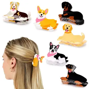 Hair Claw Clips for Women Girls Cute Small Hairpins Hairgrips Brooch Corgi Dachshund Bulldog  Hair Clips For Short Long Hair Puppy Lovers  Idea Set of 6