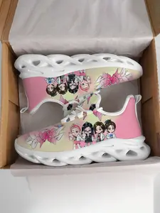 Unisex K-Pop Character Print Textile Sneakers, Lightweight Casual Shoes for All Seasons, Comfortable Eva Sole Design