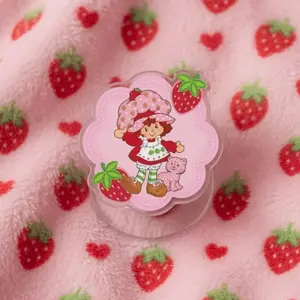 Strawberry Shortcake Phone Grip, Retro Berry Girl PopSocket, Kawaii Strawberry iPhone Stand, Pink Coquette Style