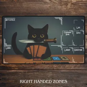 Black Cat Rogue MTG Playmat Funny Assassin TCG Playmate | Deskmat and Mousepad | Accessories for MTG Proxy – FASTSHIPPING