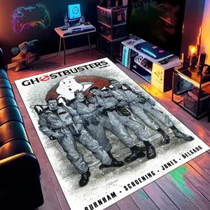 Ghostbusters 14 Animated Print Carpet, Home Living Room, Bedroom, Office Chair Under Carpet, Gift for Family and Friends, Christmas Decorative Carpet
