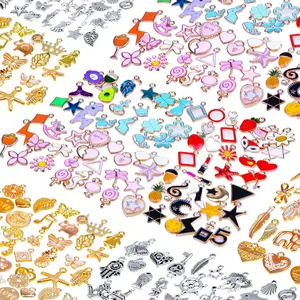 150PCS Bracelet Charms, Silver Bracelet Gold Plated Enamel Charms Pendants for Necklace Bracelet Jewelry Making and Crafting.
