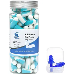 Ultra Soft Noise Cancelling Earplugs for Sleep, Disposable Foam Ear Plugs for Sleeping, Snoring, Shooting, Deep Focus & All Loud Sound - 60 Pairs|SNR 38dB Noise Reduction|Hearing Protection
