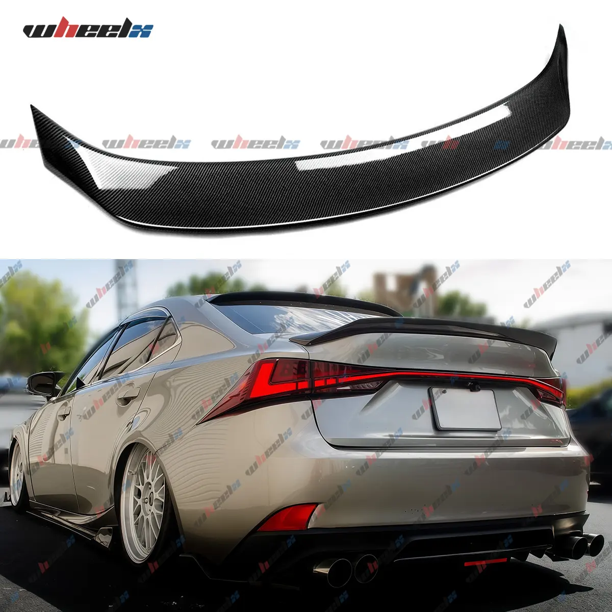 2014-2020 – Lexus IS250 – W，Car Rear Spoiler - AR Style Trunk Wing , IS350, IS300 AWD, IS200T All Models (Carbon Fiber Gloss Black)