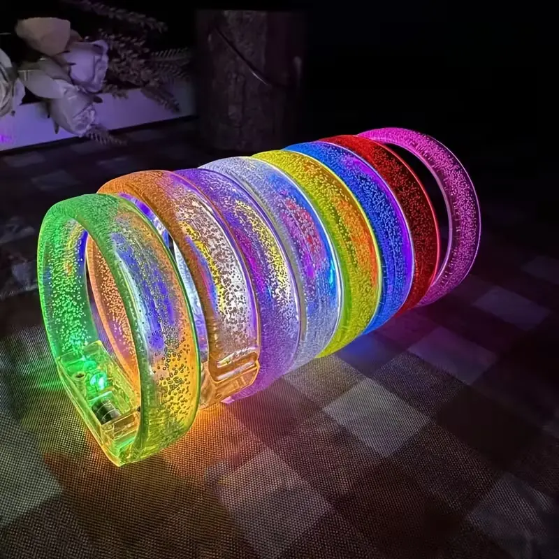 8/16 Piece LED Flashing Bracelets Set, Perfect for Concerts Clubs Parties Raves Birthdays, Cool Party Accessories, Random Colors, Party Favor, Party Gift, Party Favor Gifts