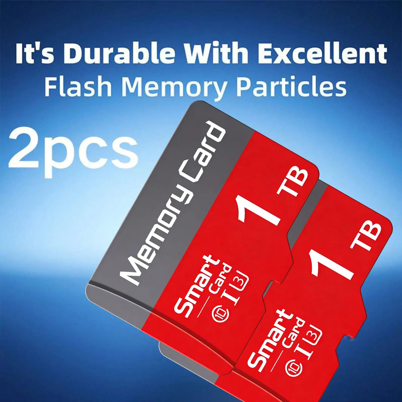 2-Pack 1TB Micro SD Card with SD Adapter, Class 10, Stable Read & Write Performance, TF Memory Card for Surveillance Camera, Tablet