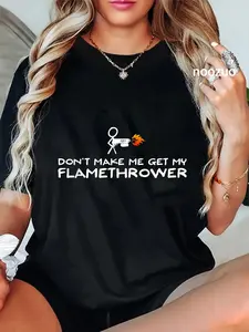 100% Cotton Flamethrower Tshirt Stick Figure Man Flame Thrower Men Boys