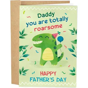 Cute Dinosaur Father's Day Card from  , Funny Father's Day Card for Daddy Dad, Daddy You Are Totally Roarsome