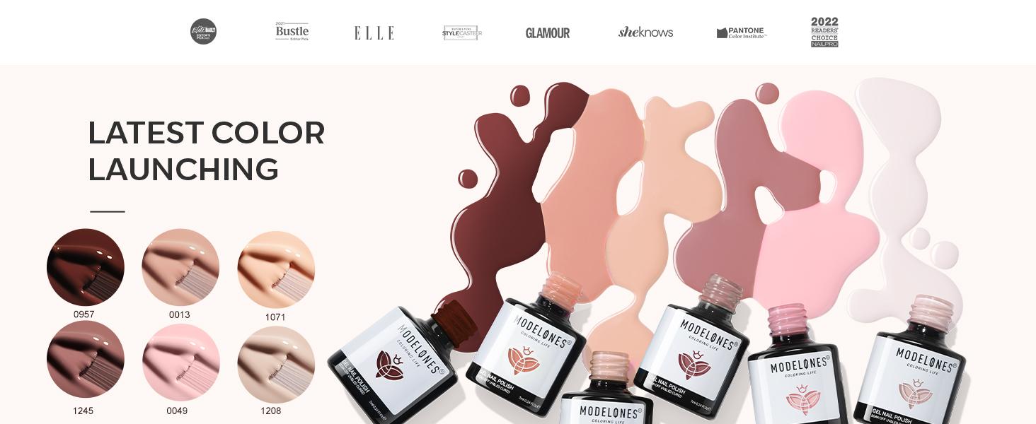 Modelones 2026 Limited Edition 6-Color Nude Gel Nail Polish Kit - Salon-Quality, 28-Day No Peel-Off, Bubble-Free, Paraben-Free, Easy Application, DIY Nail Art Set
