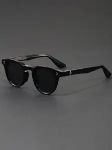 Niche Exquisite Round Frame Glasses Rivet Design Glasses Fashion Trend Men and Women Face Modifying Glasses