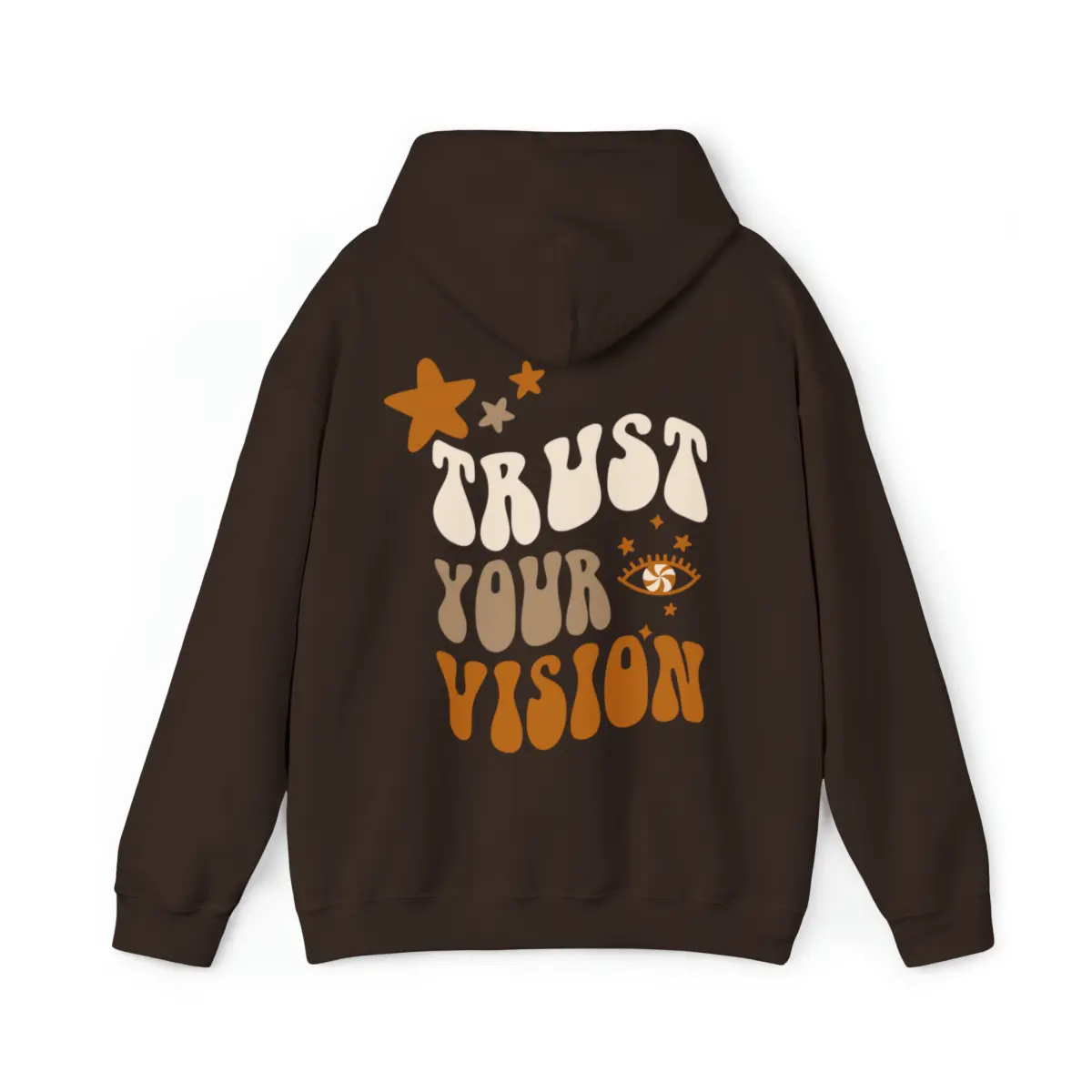 Trust Your Vision Psychedelic Hoodie with Tan Graphic