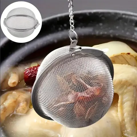Gourmet Tea Strainer and Infuser, Tea Making Tool, Polished Cromargan Stainless Steel, Dishwasher Safe Tea Ball with Chain, Ideal for Tea and Spice Brewing