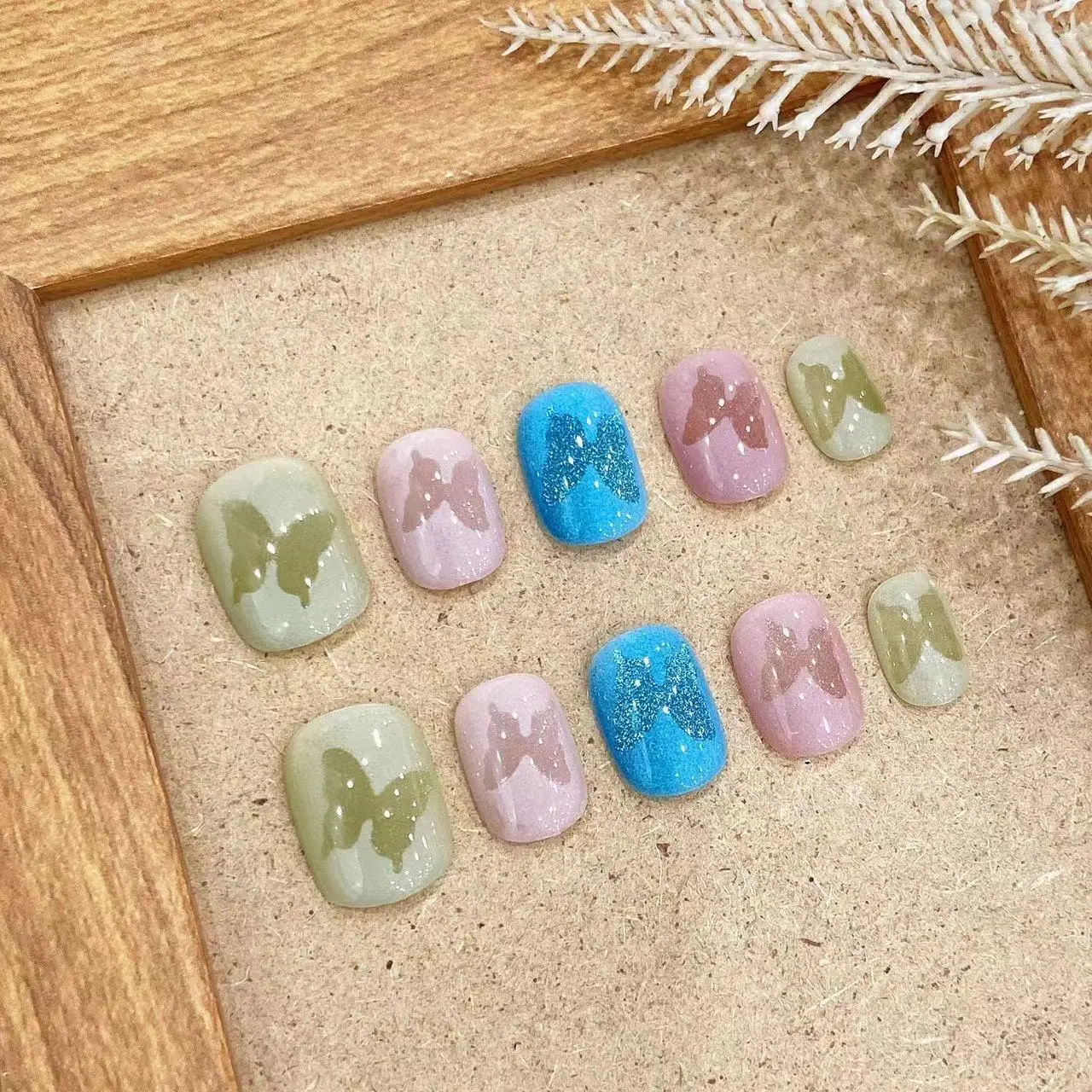 Y95 pure handmade wear A red book explosive series nail patch fake nail removable long and short product wholesale dark style almond press nail  glue