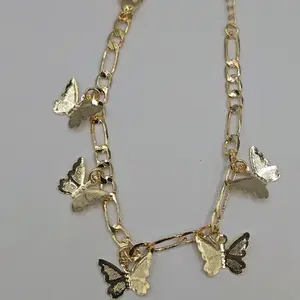 BUTTERFLIES beautiful bracelet gold color fashion design gold-plated 7 ½ to 8"inches