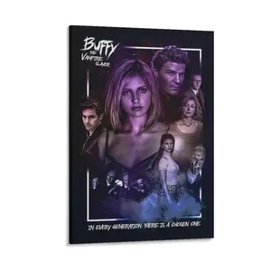 Buffys The Vampire Slayers TV Series Retro Poster. Canvas Print Wall Art for Bedroom And Living Room. Picture Paintings. Poster Canvas Wall Art For Bedroom Decor Bar Office Room Decor Gift