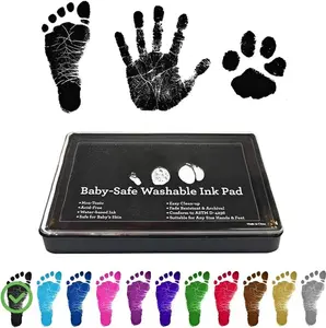 Ink Pad For  Footprint & Handprint - Creates Impressive Long Lasting Keepsake  for  & . Smudge Proof, Easy to Wipe Off , Safe & Gentle Acid Free(Black)