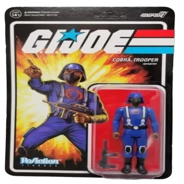 G.I.-Joe - Super7/Reaction Figure - Wave 1 - Cobra Trooper - African American - Y Back - 3.75 Inch