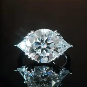 #1022 Large pigeon egg-sized moissanite ring